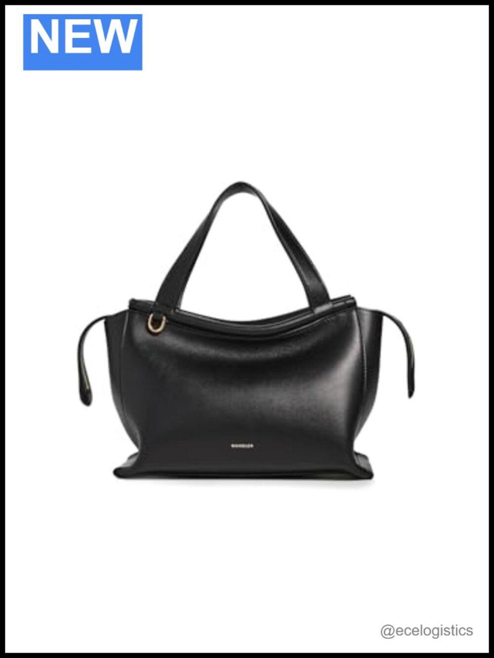 Wandler Leather Ida Satchel Crossbody with Adjustable Strap Black